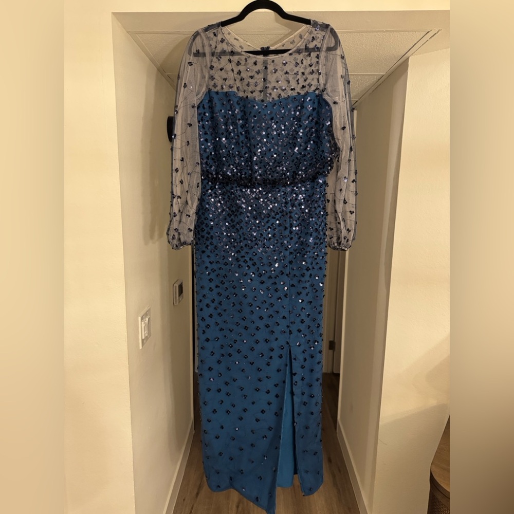 Nordstrom JS Collections Blue Evening Gown - Size 12 - Picture 3 of 4